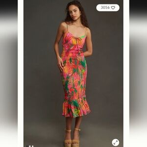 Farm Rio x Anthropologie NWOT Ruched Tie-Front Dress